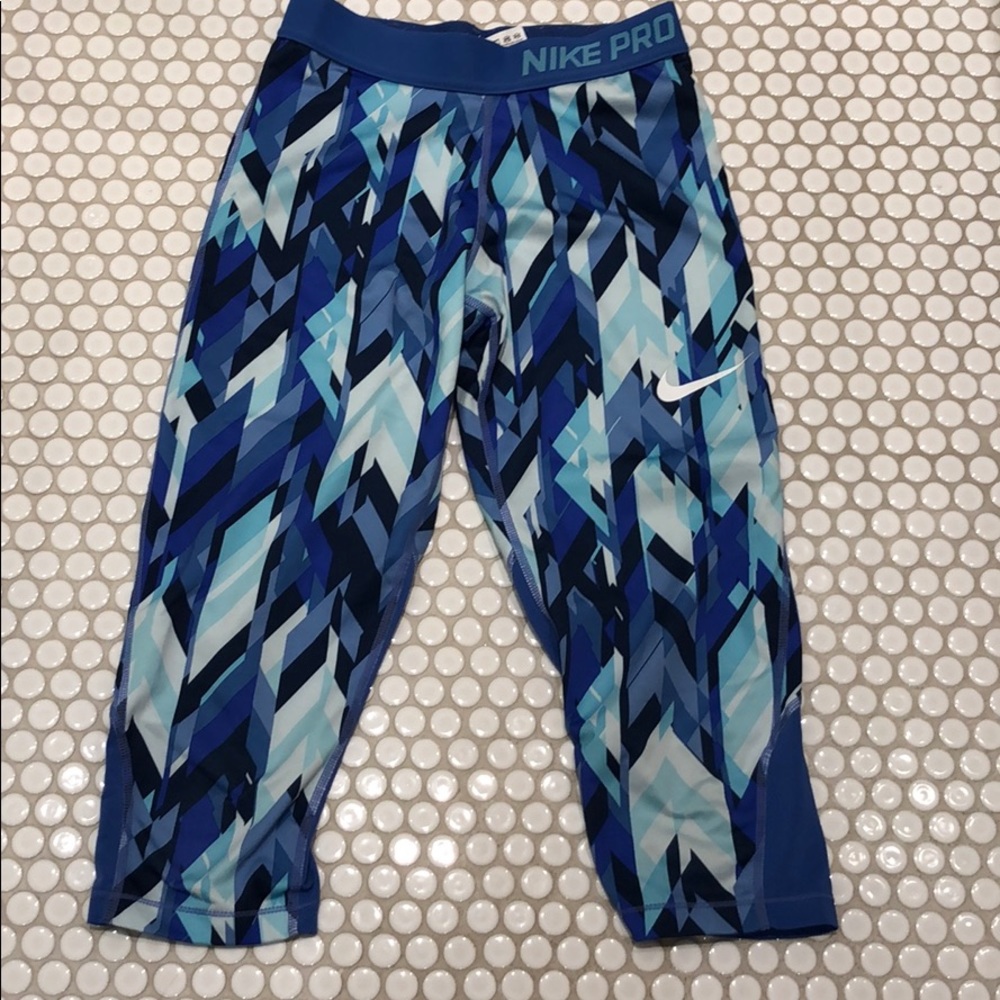 NIKE PRO blue/white leggings